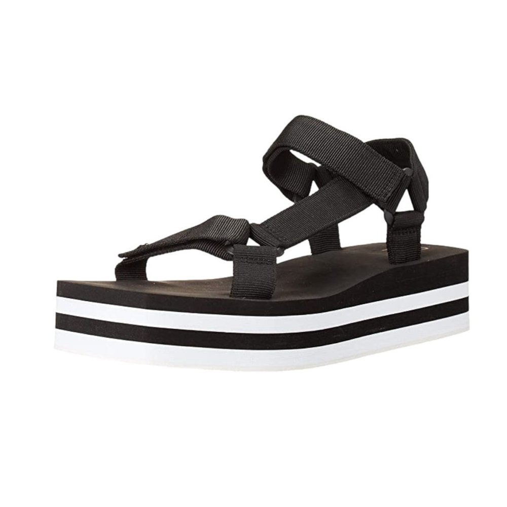 New YOKI Women's Neyo Comfort Wedge Platform Sandal in Black‎ Size 9